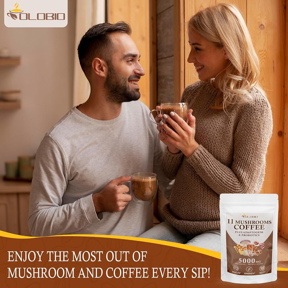 OLOBIO 11 Mushroom Coffee Powder for Focus & Energy - 5.3 oz - image 7