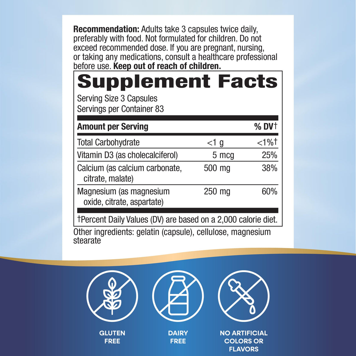 Nature's Way Calcium Magnesium & Vitamin D3 Complex - 500 Capsules - image 2