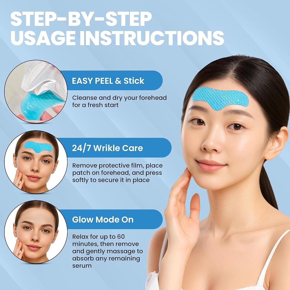 Briteglo Forehead Wrinkle Patches with Collagen & Hyaluronic Acid - 14 Patches - image 2