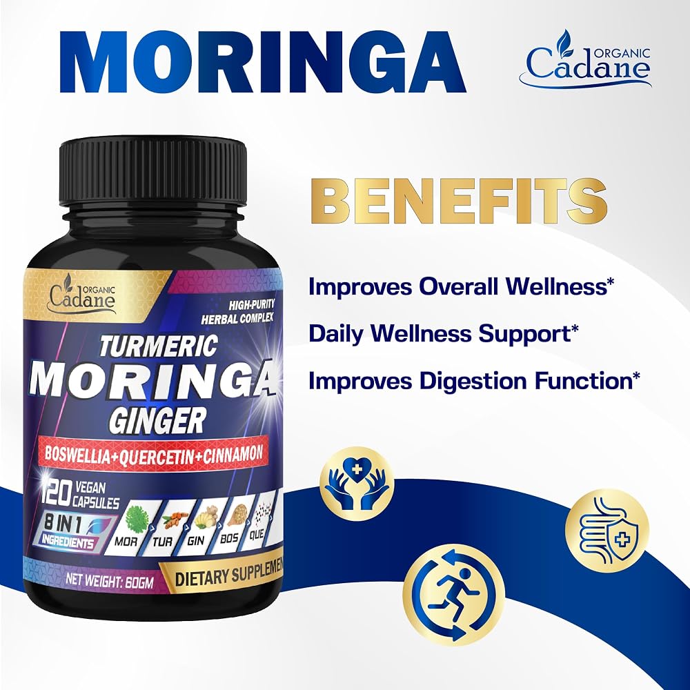 Organic Cadane Moringa Capsules with Turmeric & Boswellia - image 3