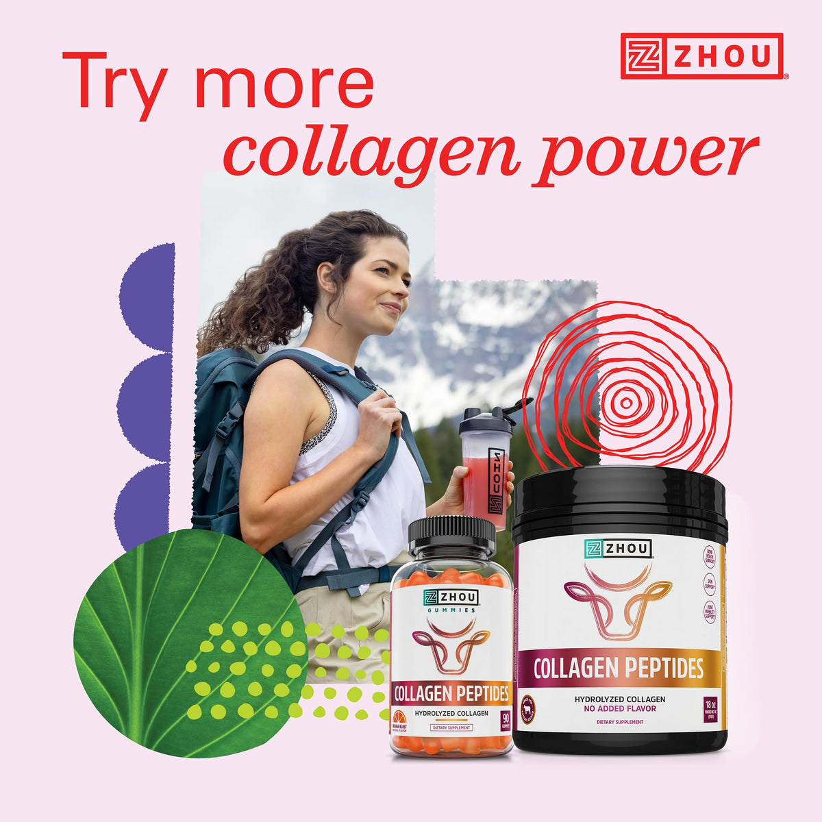 ZHOU Collagen Peptides Supplement Powder - 18 oz Jar - image 5