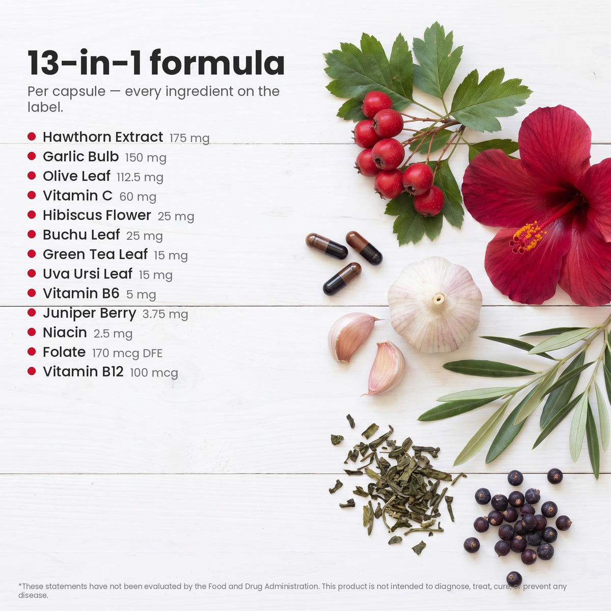 Kaitamin Blood Pressure Support Supplement Hawthorn Hibiscus - 90 Capsules - image 3