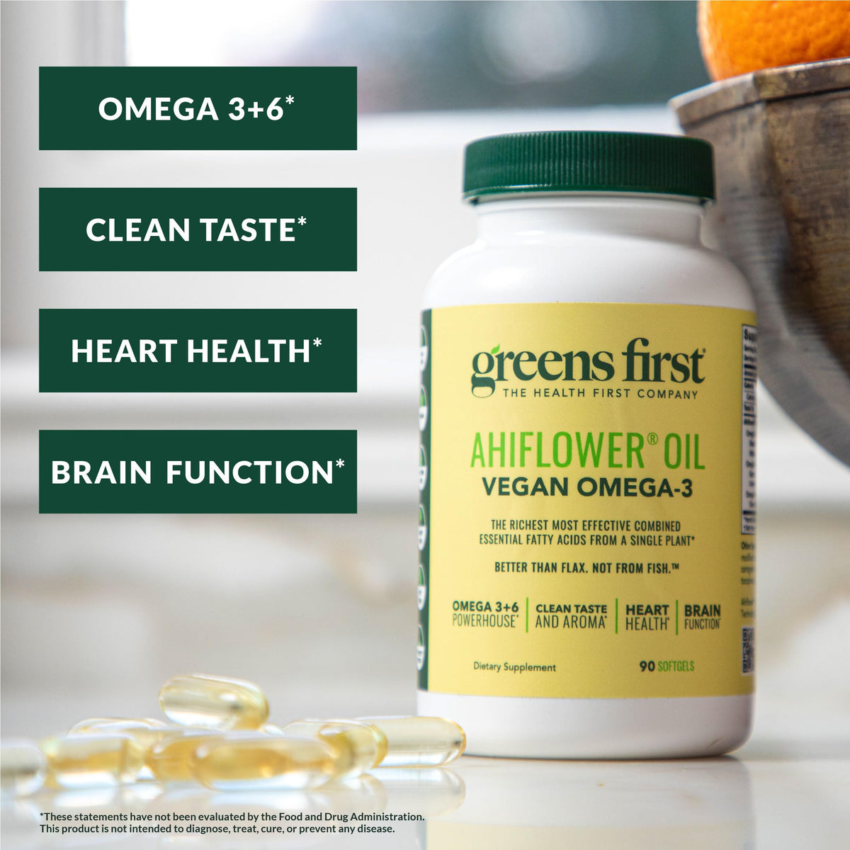 Greens First Ahiflower Oil Plant-Based Omega-3 - 90 Softgels - image 2