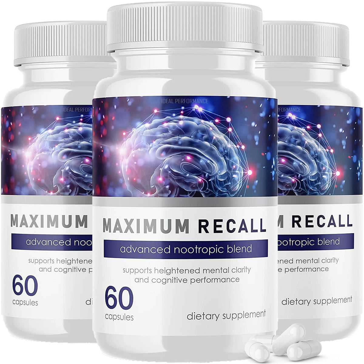 IDEAL PERFORMANCE Maximum Recall Brain Supplement - 180 Capsules
