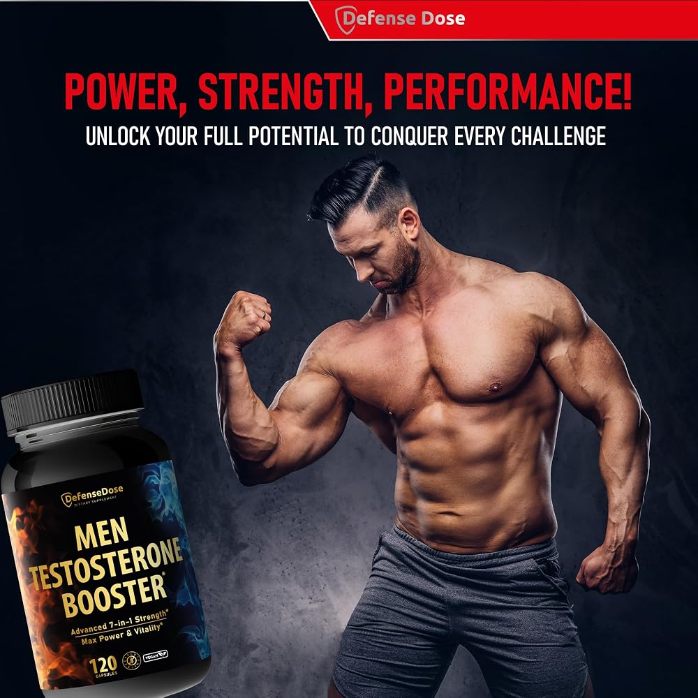 Defense Dose Testosterone Booster Supplement for Men - 120 Capsules - image 2
