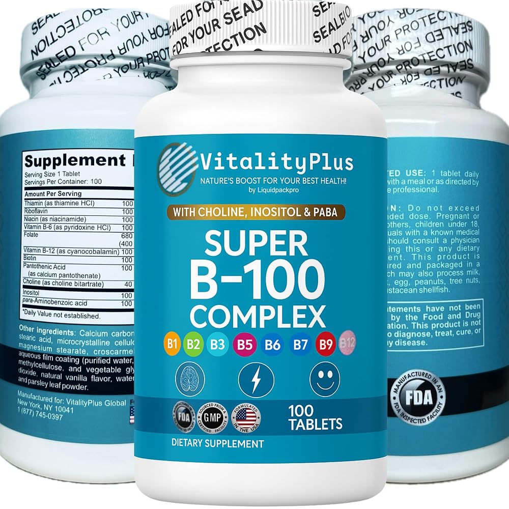 LIQUIDPACKPRO Super B-100 Complex Vitamin B Tablets - 100 Count - image 7
