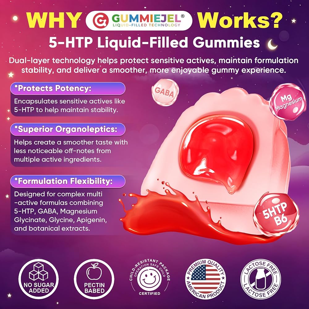 LILICARE 5HTP Gummies with Magnesium Glycinate - Melatonin Free Sleep