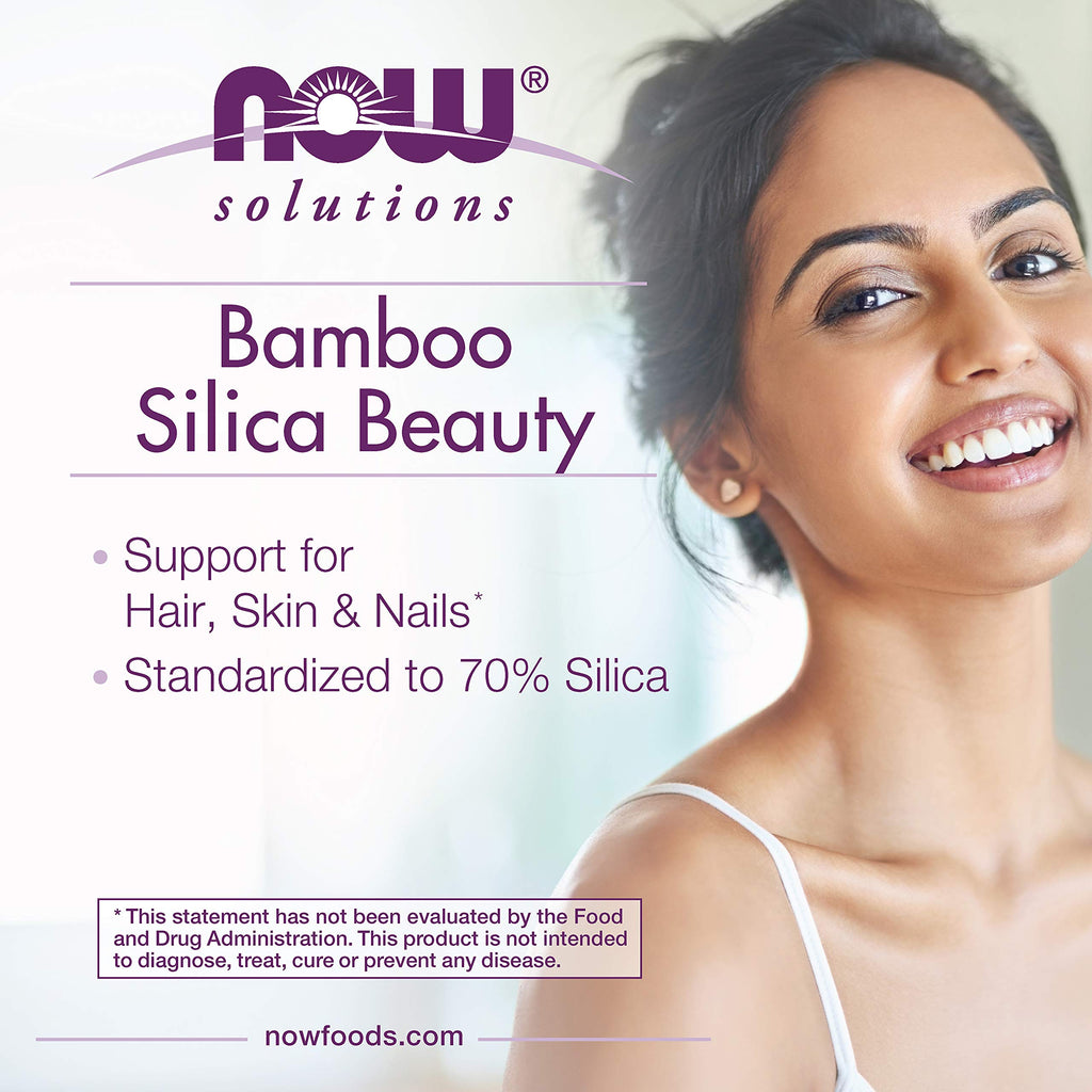 NOW Solutions Bamboo Silica Beauty Hair, Skin & Nails - 90 Vegetarian Capsules - image 4