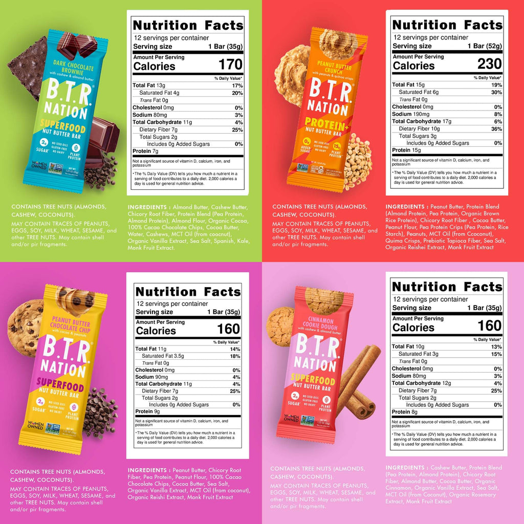 B.T.R. Vegan Keto Superfood Protein Bars