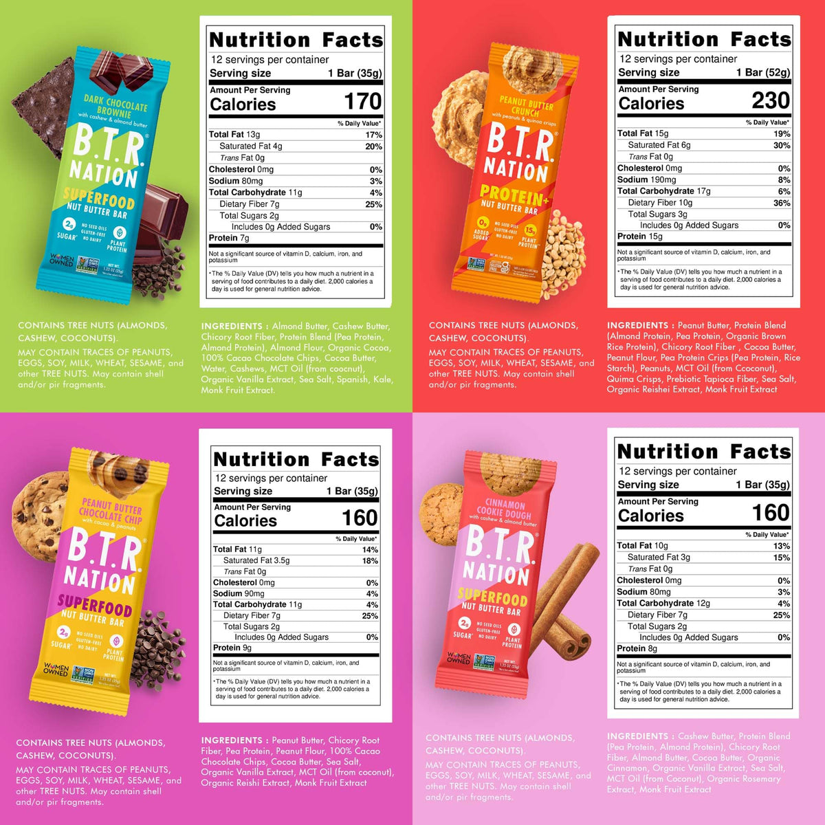 B.T.R. Vegan Keto Superfood Protein Bars