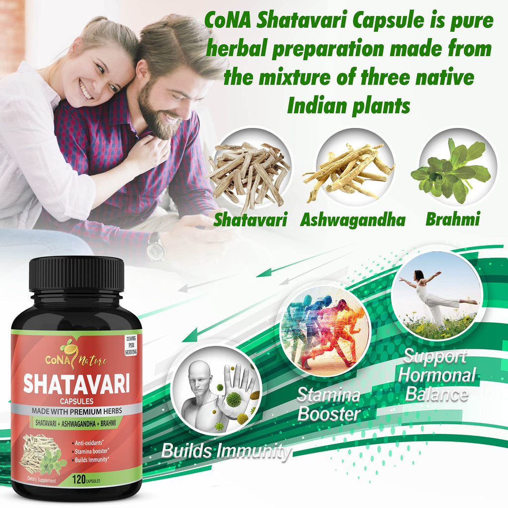 Cona Nature Organic Shatavari Powder Capsules 2250mg - 120 Vegan Capsules - image 4