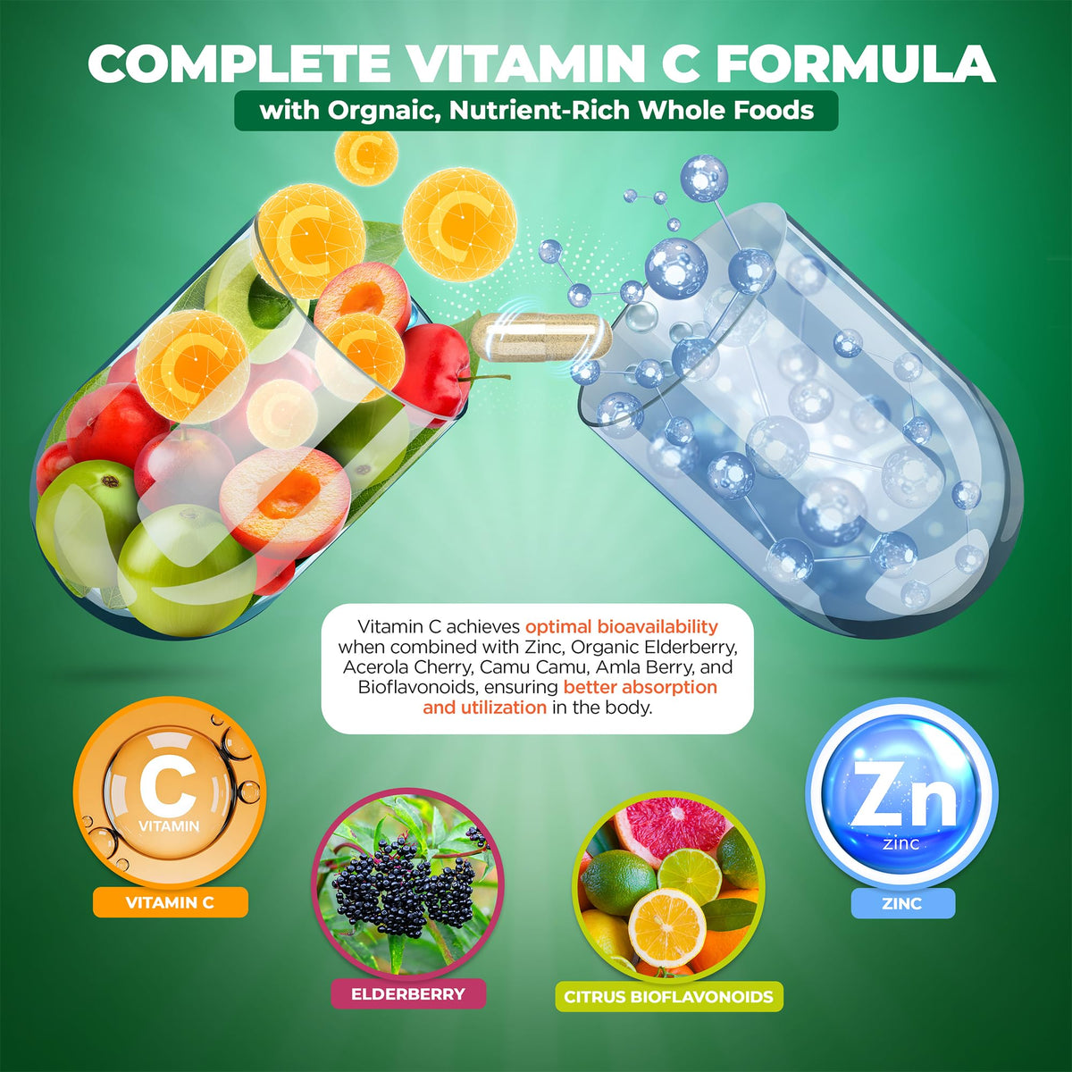 MoxyVites Liposomal Vitamin C with Zinc Immune Support - 180 Capsules - image 5