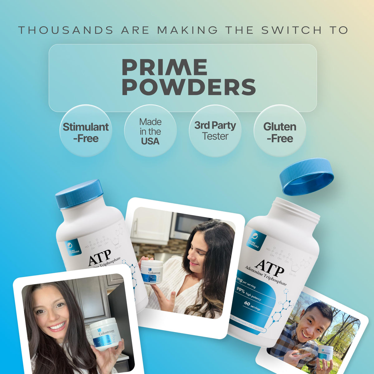 Prime Powders ATP Capsules Adenosine Triphosphate 400mg - image 5