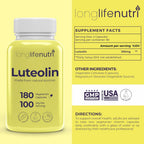 LongLifeNutri Luteolin 100mg Supplement - 180 Vegetarian Capsules - image 2