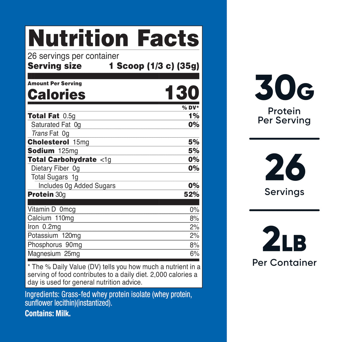 Nutricost Grass-Fed Whey Protein Isolate - Non-GMO