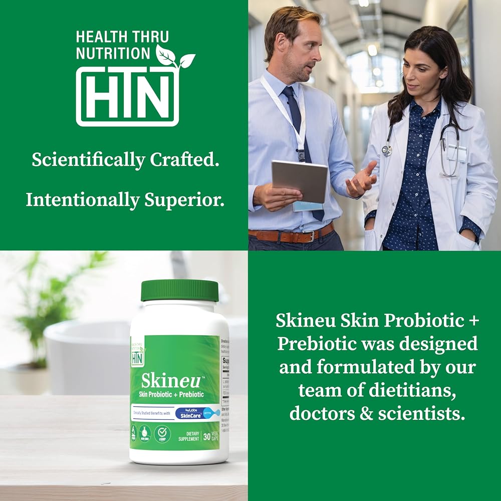 Health Thru Nutrition Skineu Probiotic + Prebiotic - 30 Vegetarian Capsules - image 5