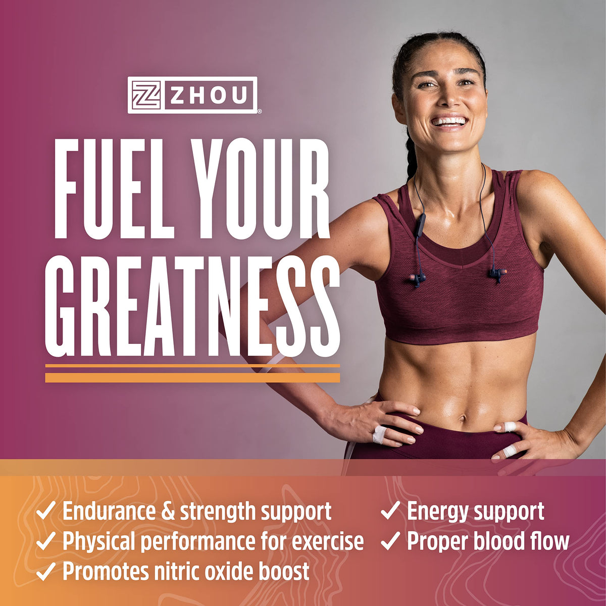 ZHOU N.O. Pro Nitric Oxide Supplement - 120 Vegetarian Capsules - image 5