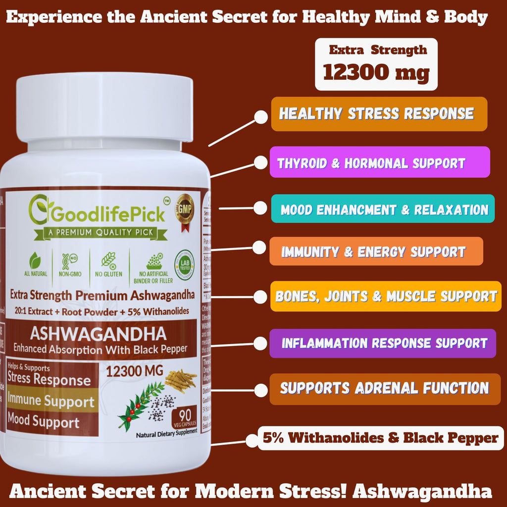GoodlifePick Ashwagandha Capsules with Black Pepper