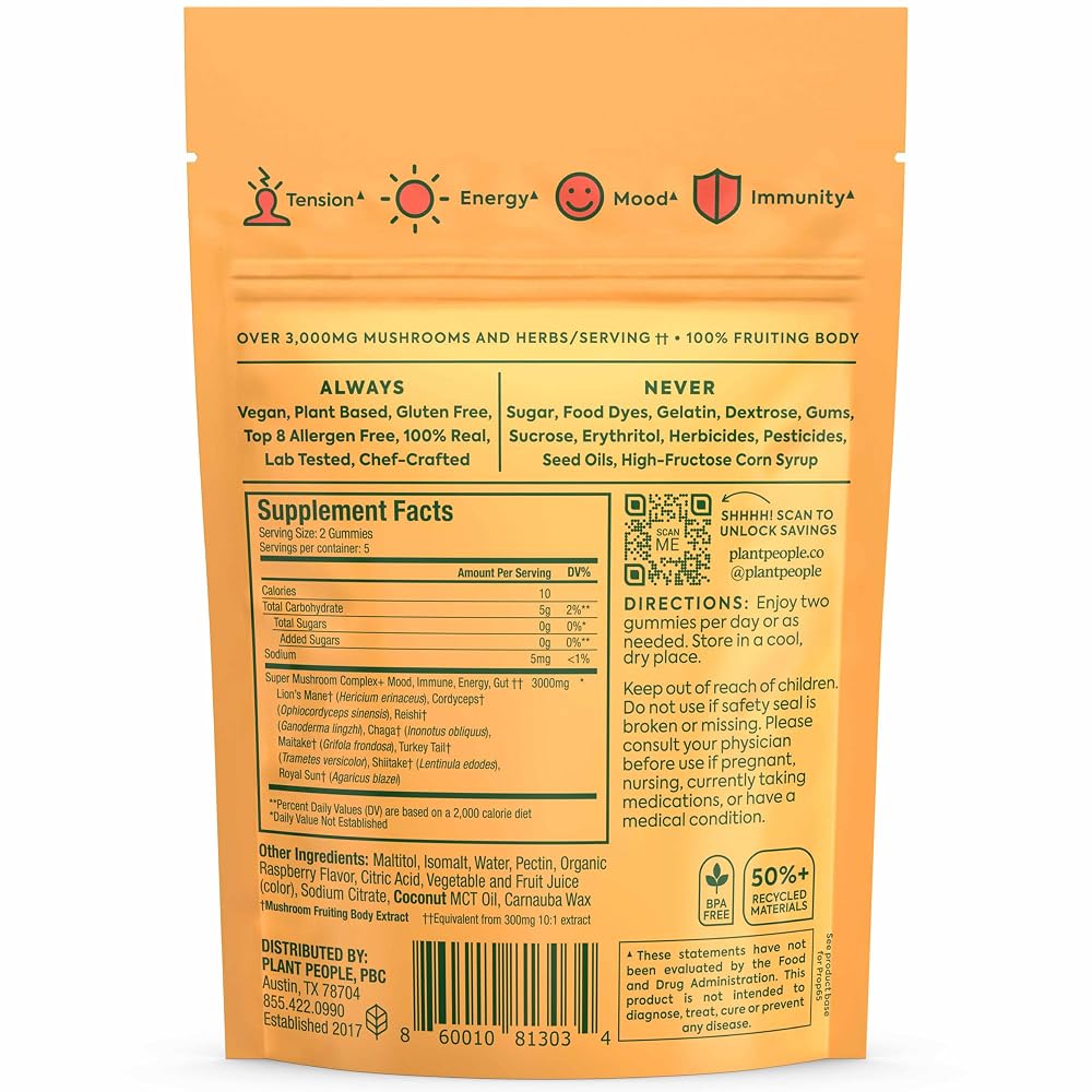 Plant People WonderDay Mushroom Gummies Mini Trial Size - 10 Count - image 9