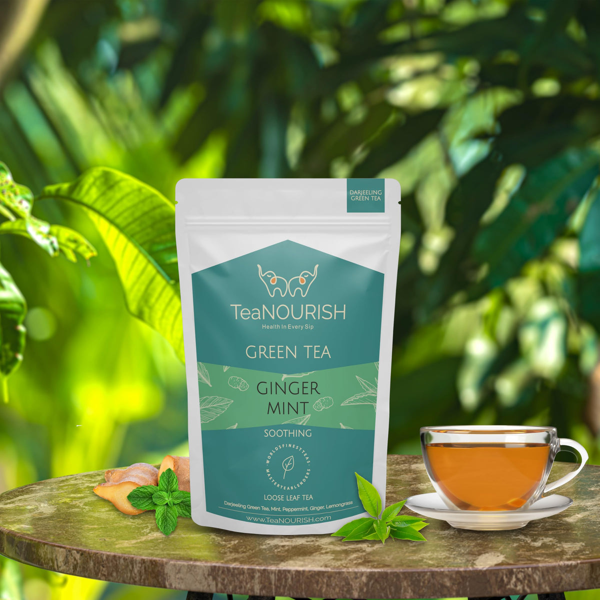 TEANOURISH Darjeeling Loose Leaf Green Tea