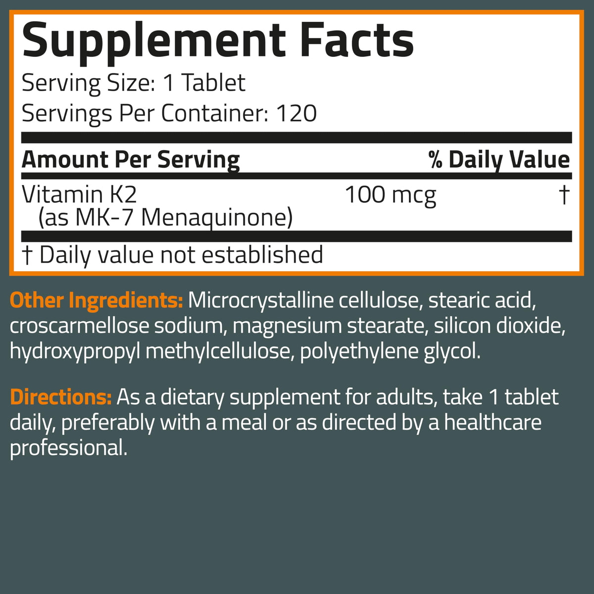 Bronson Bronson Basics Flavored Vitamin K2 Tablets Support Strong