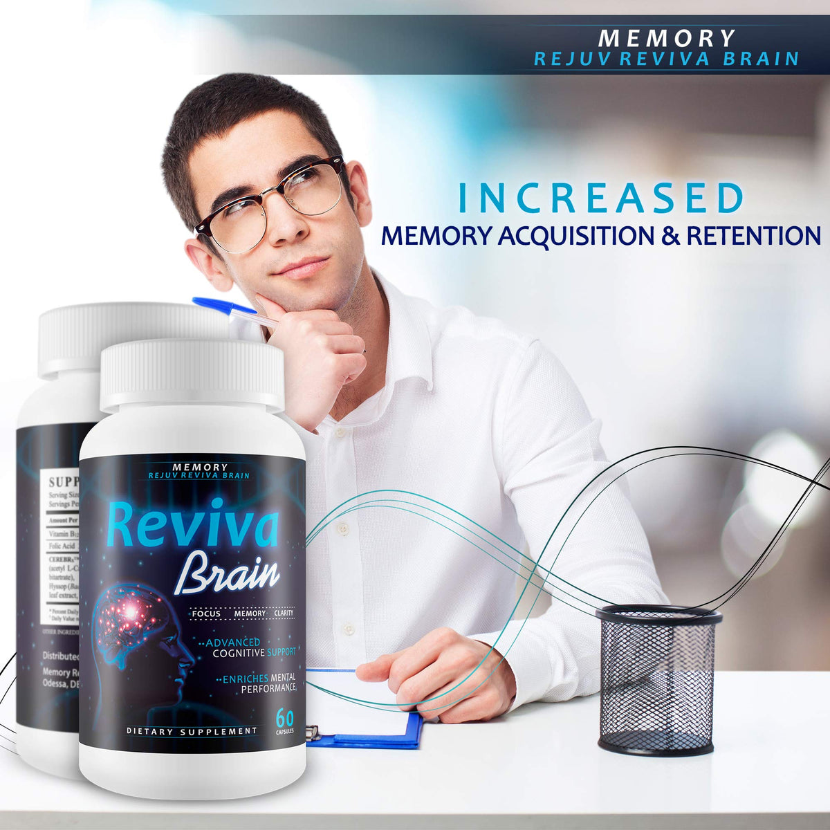 Reviva Brain Memory Rejuv Nootropic Brain Pills - 60 Count - image 5