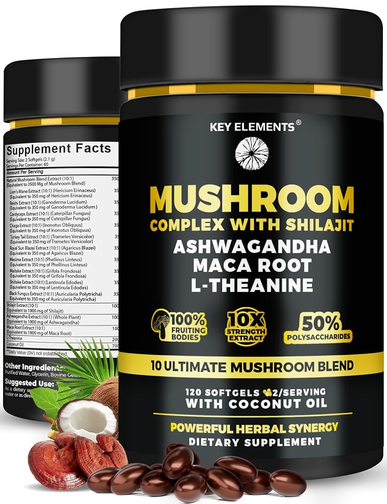 KEY ELEMENTS Mushroom Supplement with Lion's Mane, Reishi & Cordyceps