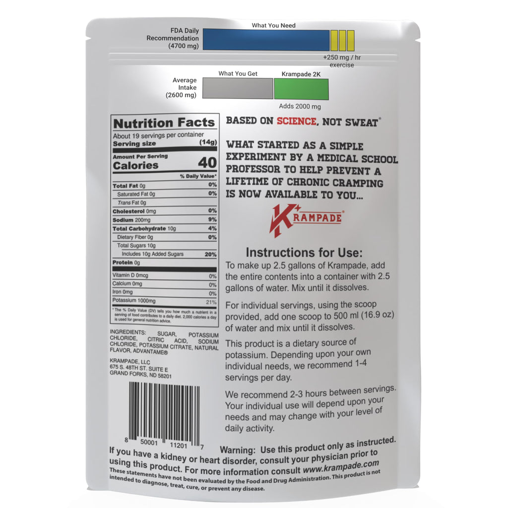 Krampade High Potassium Electrolytes Powder Lemon Lime - 19 Servings - image 7