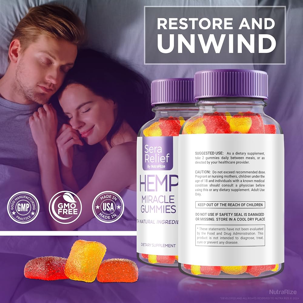 NutraRize Sera Relief Hemp Gummies for Sleep Support - 60 Gummies - image 8
