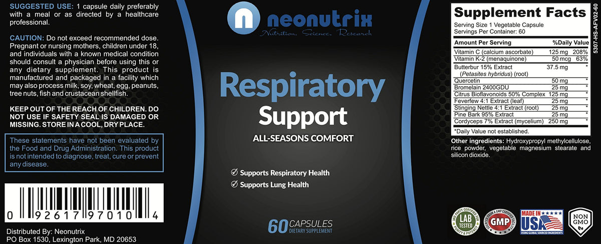 Neonutrix Lung Detox Cleanse Supplement Respiratory Support - 60 Capsules - image 6