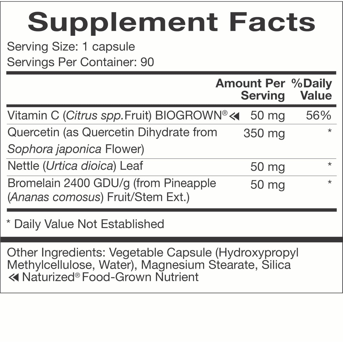 Natura Health Products Quercetin Plus Bromelain Vitamin C & Nettle - 90 Capsules - image 5