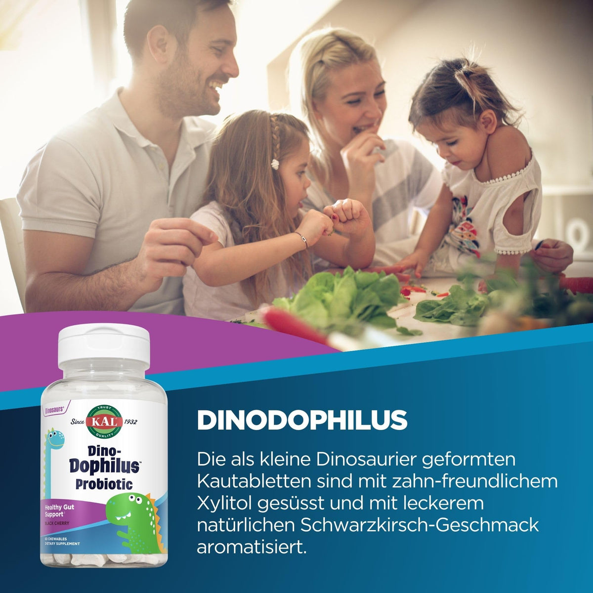 KAL DinoDophilus Kids Probiotic Black Cherry - 60 Chewables - image 2