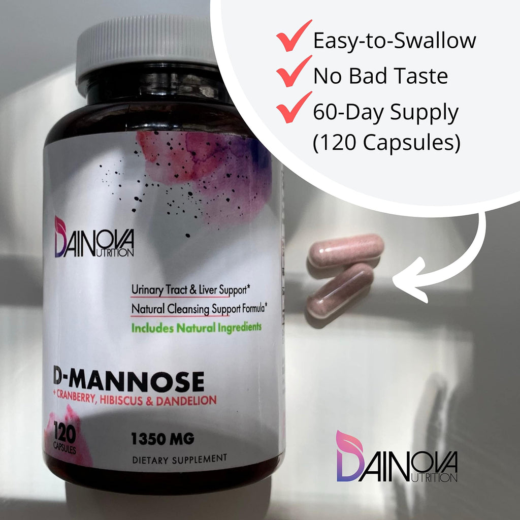 Dainova Nutrition D-Mannose 1350mg with Cranberry - 120 Capsules - image 5