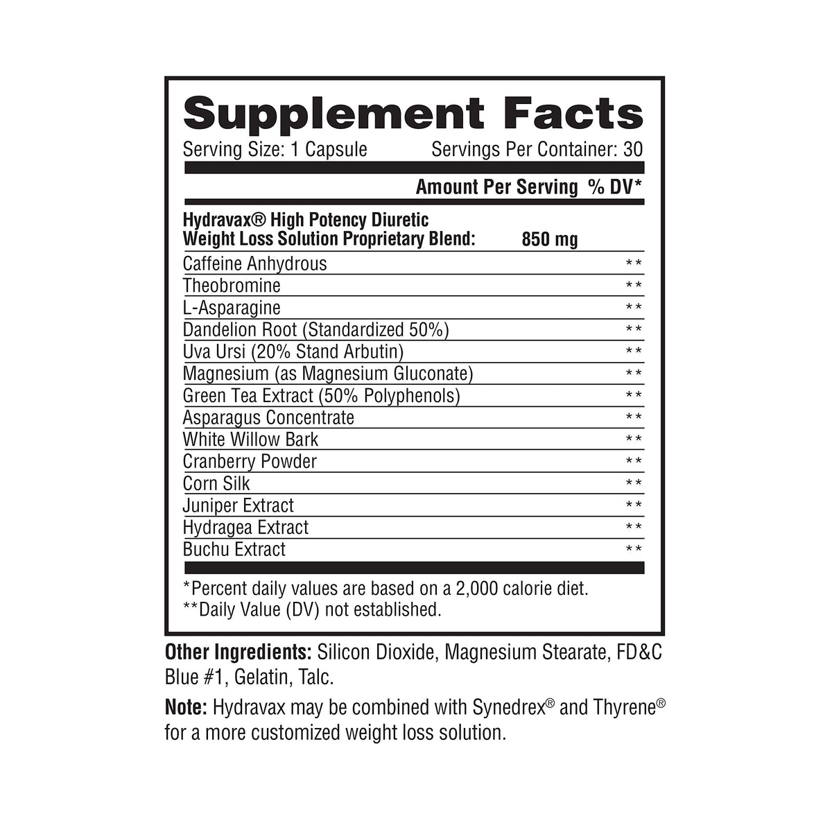 Metabolic Nutrition Hydravax Natural Diuretic - 30 Capsules - image 2