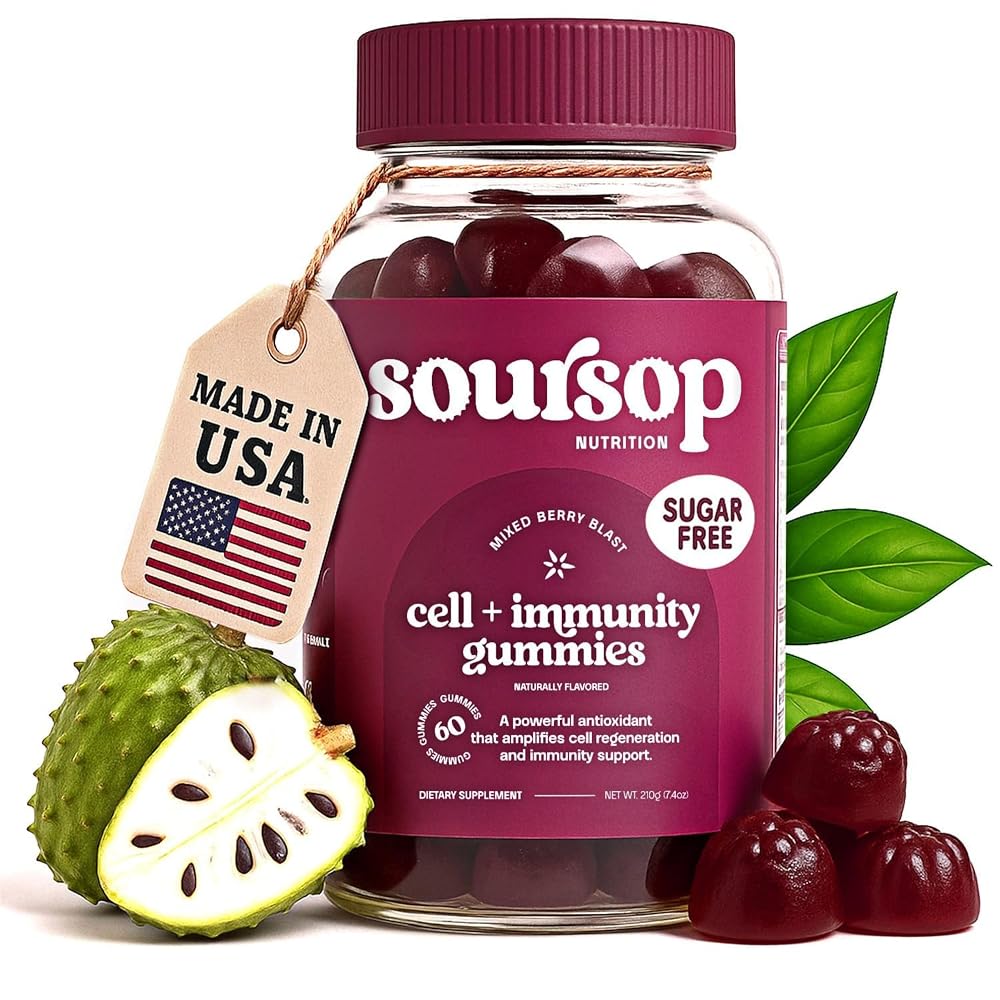 Soursop Graviola Gummies - Sugar Free Soursop Gummies with Vitamin C