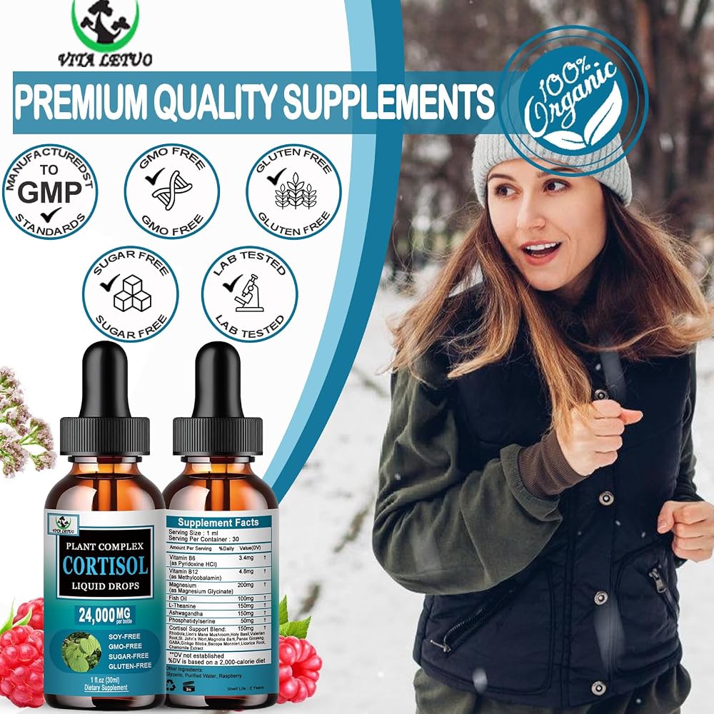 Vita Letuo Cortisol Support Liquid Drops for Women - 1 Fl Oz - image 5