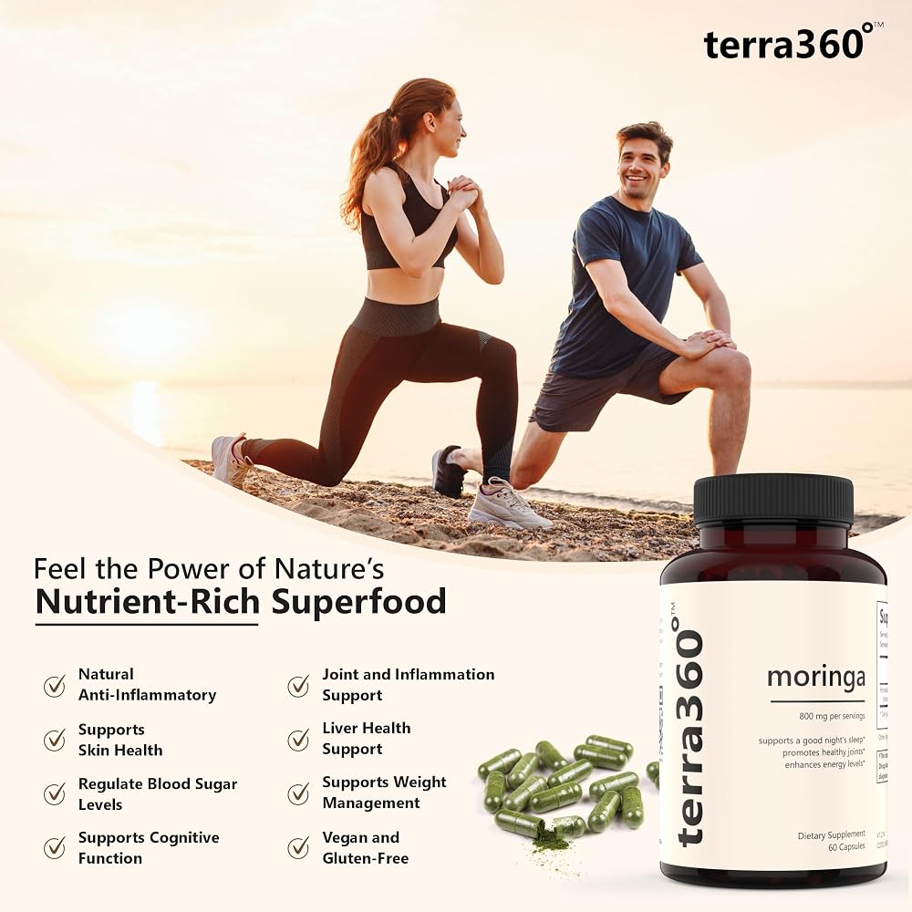 terra360° Moringa Leaf Powder 800mg - 60 Capsules - image 5