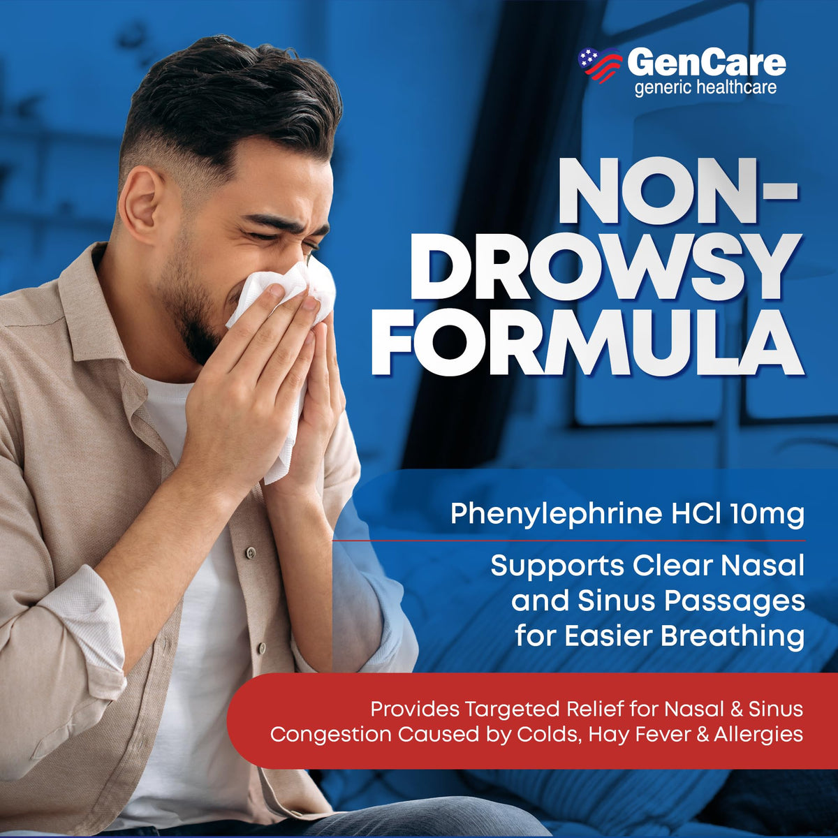 GenCare Phenylephrine HCl 10mg Nasal Decongestant - 300 Tablets - image 3