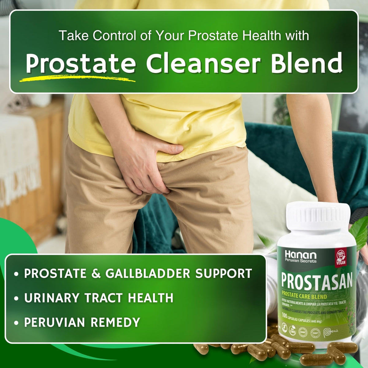 Hanan Prostate Supplements for Men - 100 Capsules - image 3
