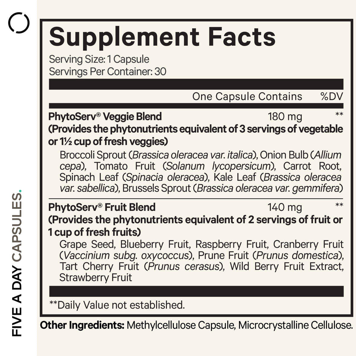 Codeage Instantfood Five A Day Fruits & Veggies - 30 Capsules - image 2