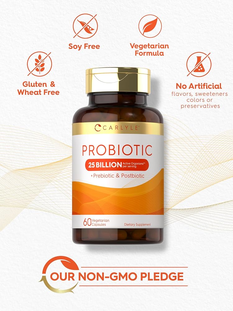 Carlyle Probiotic with Prebiotics & Postbiotics 25 Billion CFU - 60 Capsules - image 5
