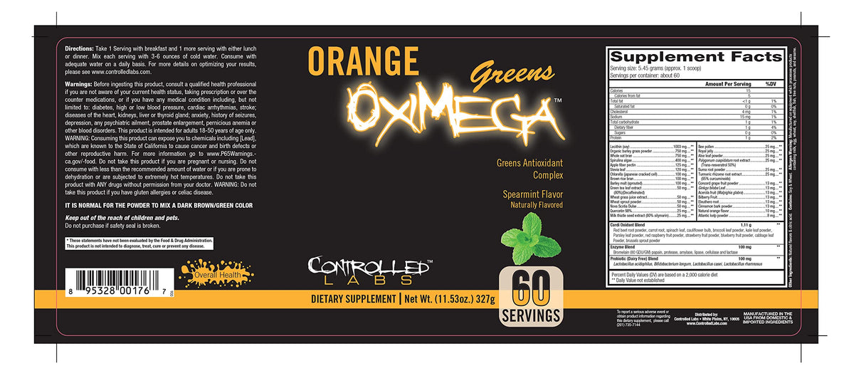 Controlled Labs Orange OxiMega Greens Spearmint Powder - 11.5 oz - image 5