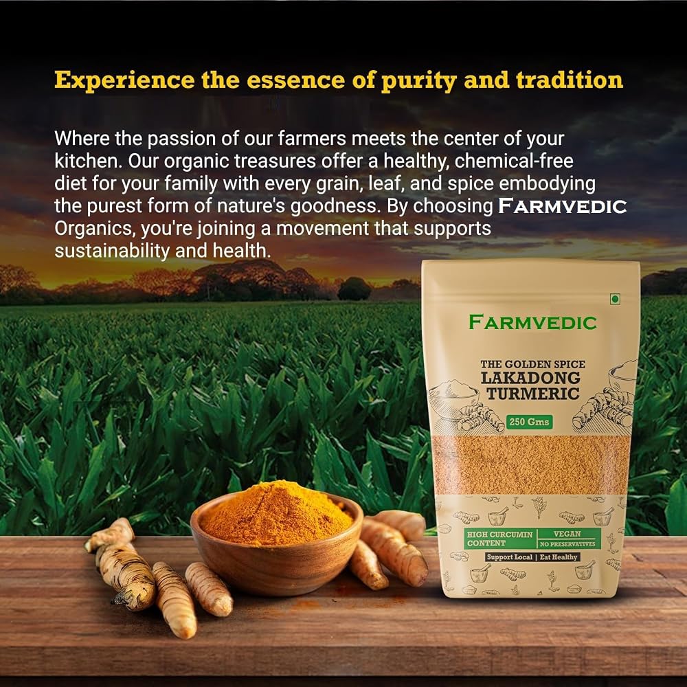 FARMVEDIC Organic Lakadong Turmeric Powder - 250g - image 2