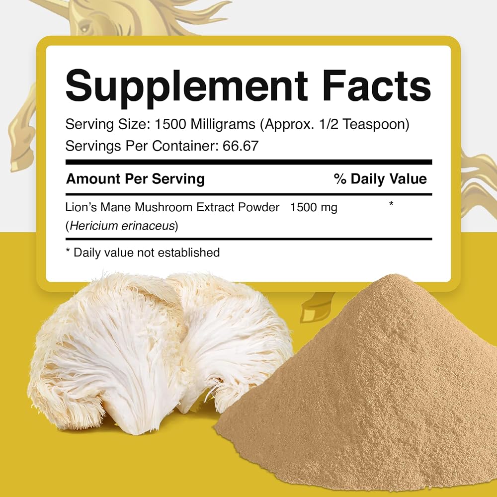 Addictive Wellness Lion's Mane Mushroom Powder Dual-Extract 1500mg - 100g - image 7