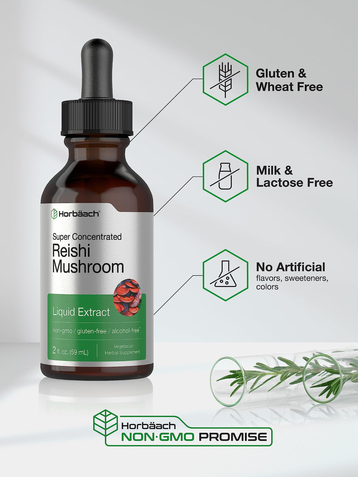 Horbäach Reishi Mushroom Extract Tincture - 2 Fl Oz - image 4