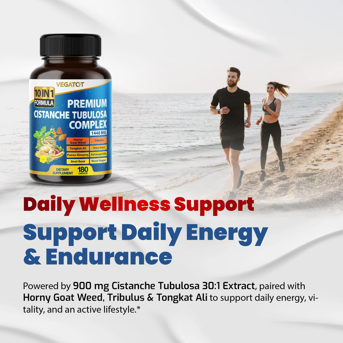 VEGATOT Cistanche 10-in-1 Complex Herbal Supplement - 90 Capsules - image 2