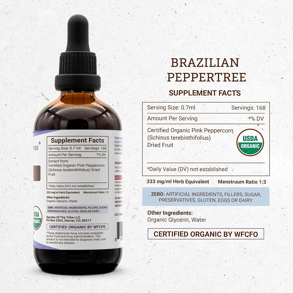 Secrets of the Tribe Brazilian Peppertree USDA Organic Extract - 4 oz - image 4