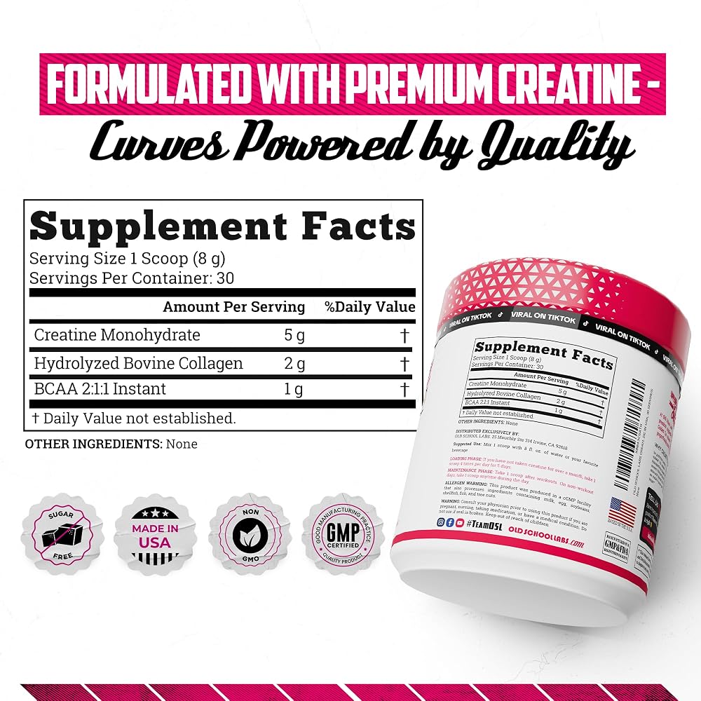 Old School Labs Creatine for Women with Collagen and BCAA