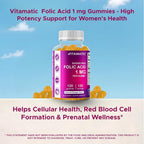 Vitamatic Folic Acid Gummies 1000 mcg (1 mg) - an Essential Prenatal - image 6