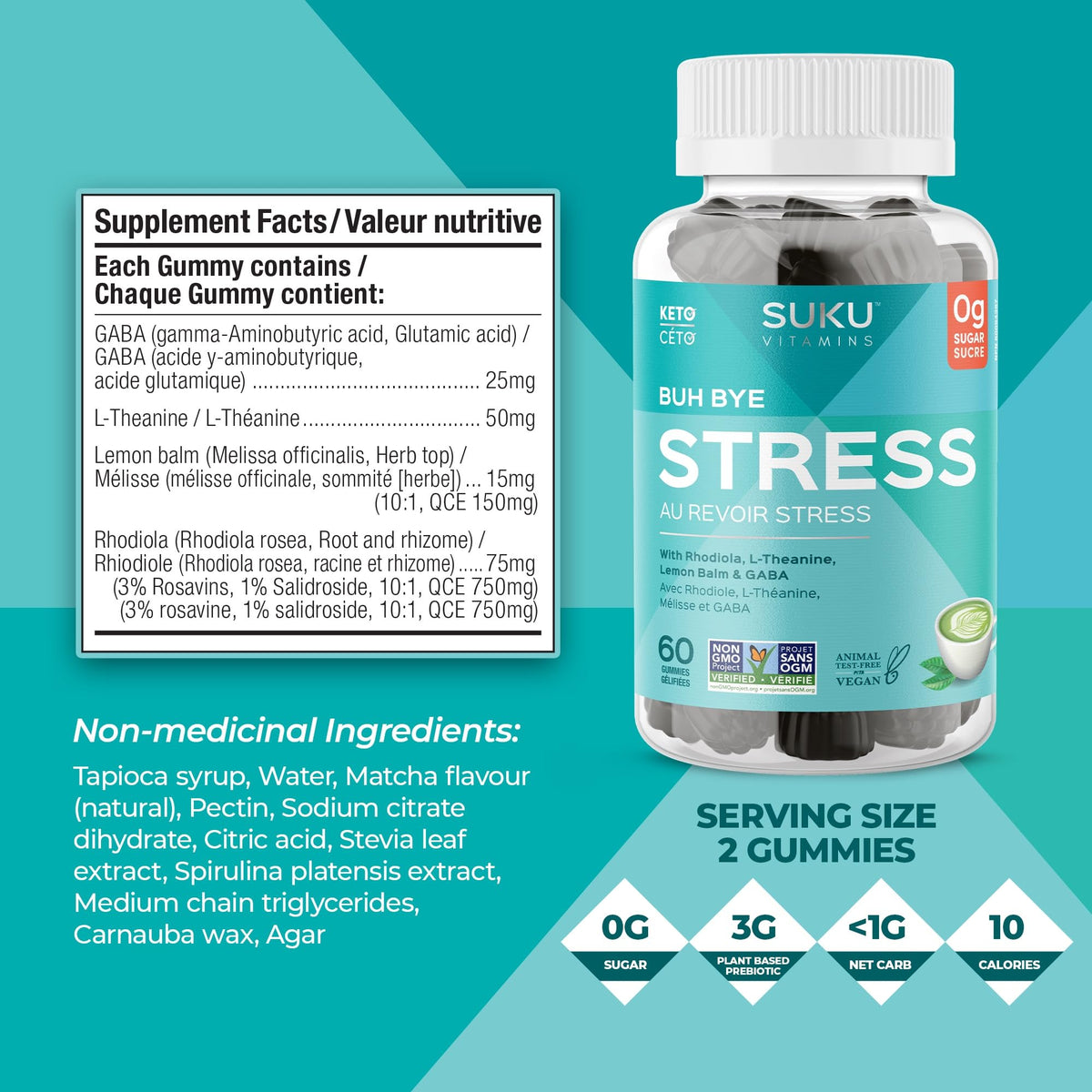 SUKU Stress Gummies with GABA, L-Theanine & Lemon Balm - 50 Count - image 5
